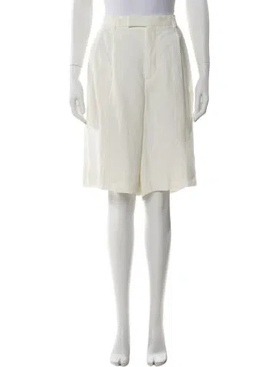 Pre-owned Gucci Linen Knee-length Shorts In White