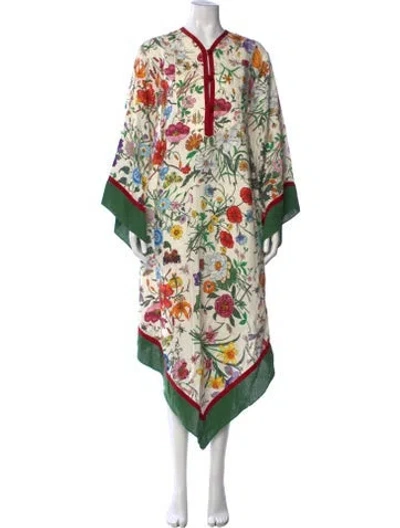 Pre-owned Gucci Linen Midi Length Dress W/ Tags In Neutrals