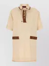 Gucci Linen Mini Dress Bow Detail In Neutral