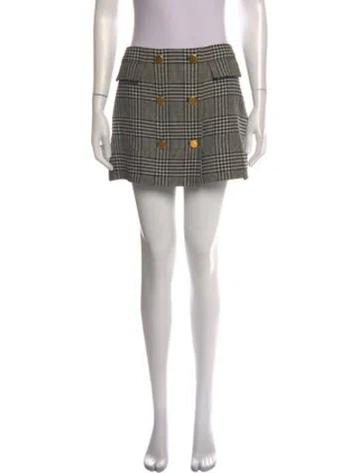 Pre-owned Gucci Linen Mini Skirt In Black