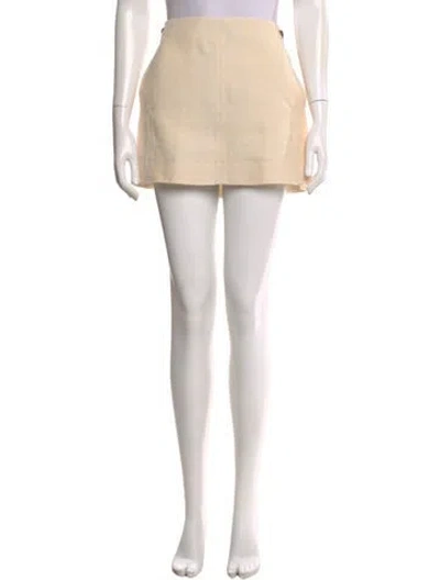 Pre-owned Gucci Linen Mini Skirt In Neutral