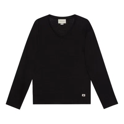 Gucci Linen V-neck T-shirt With Double G 'black'