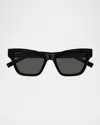 Gucci Lines 53mm Acetate Cat-eye Sunglasses In Black
