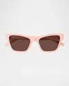 Gucci Lines 53mm Acetate Cat-eye Sunglasses In Pink