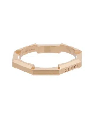 Pre-owned Gucci Link To Love 18k Rose Gold Ring Women's