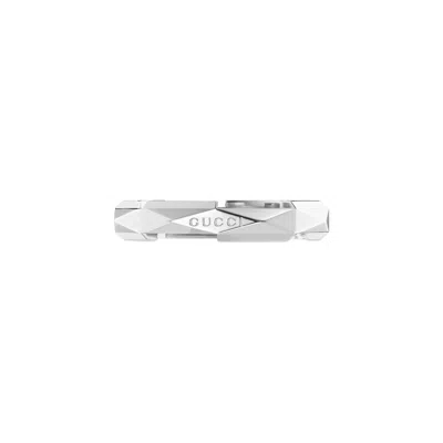 Gucci Link To Love Studded Ring In White Gold