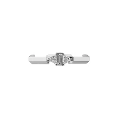 Gucci Link To Love Baguette Diamond Ring In Undefined