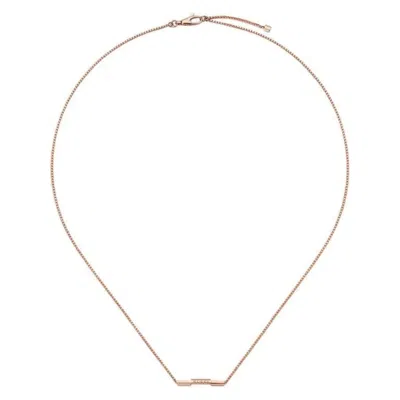 Gucci Link To Love Necklace With '' Bar In Rose Gold In Rose Gold-tone