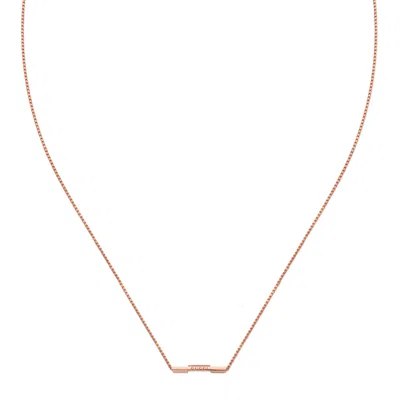 Gucci Link To Love Necklace With '' Bar In Rose Gold