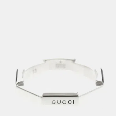 Pre-owned Gucci Link To Love Ring Platinum Fashion Band Ring Eu 53 In Silver