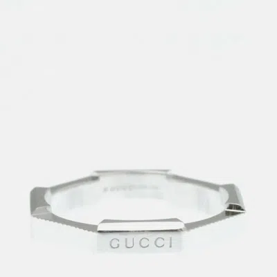 Pre-owned Gucci Link To Love Ring Silver 18k White Gold Fashion Band Ring