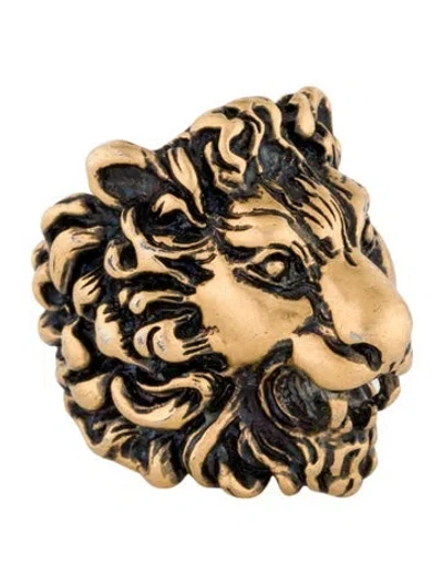 Pre-owned Gucci Lion Head Cocktail Ring In Multi