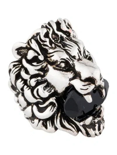 Pre-owned Gucci Lion Head Cocktail Ring In Multi
