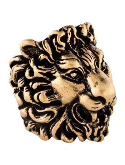 Pre-owned Gucci Lion Head Ring In Multi