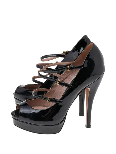 Pre-owned Gucci Lisbeth Platform Pumps In Black