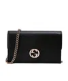 Gucci Litchi Pattern Chain Shoulder Bag In Black
