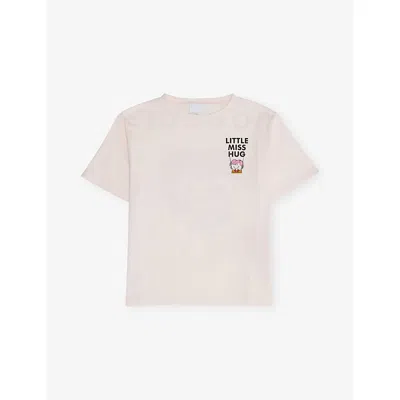Gucci Kids' Pale Pink/mc Little Miss Hug Cotton T-shirt 4-12 In Neutral