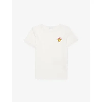 Gucci Kids' New White/mix Little Miss Logo-print Cotton T-shirt 6-12