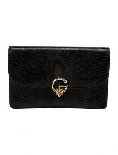 Pre-owned Gucci Lizard Clutch In Blue