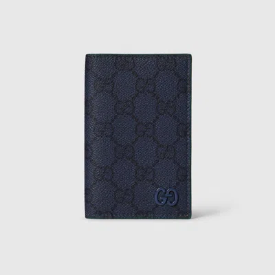 Gucci Bordeaux Interior Gg Long Card Case In Blue
