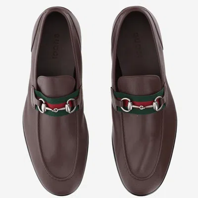 Gucci Leather Moccasin With Horsebit Trim Loafer In Brown