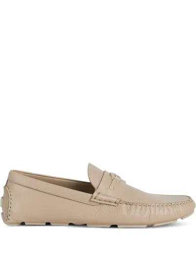 Gucci Interlocking G Logo Leather Loafers In Multi