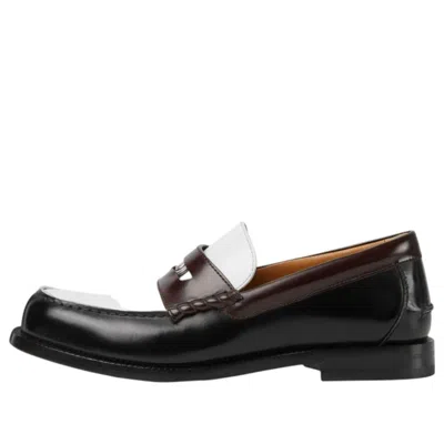 Gucci Loafer With Detachable Detail 'black White' In Multi