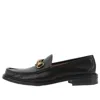 Gucci Leather Loafers With Metal Hardware And Round Toe