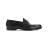 Gucci Horsebit Almond-toe Loafers In Black