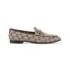 Gucci Jordaan Horsebit Gg Canvas Loafers In Beige