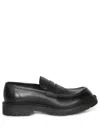 Gucci Leather Loafers With Round Toe And Rubber Sole In Black