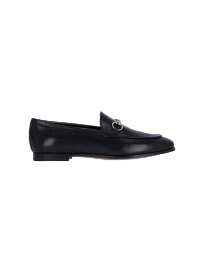 Gucci Jordaan Leather Horsebit Loafers In Black