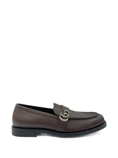 Gucci Loafers With Double G In Burgundy