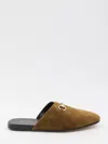 Gucci Men Brown Mule With Horsebit On The Front And All-over Gg Motif In Suede Man In Brown