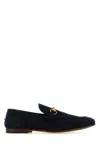 Gucci Jordaan Horsebit-embellished Suede Loafers In Blue