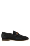 Gucci Paride Black Loafers With Web And Horsebit Detail In Leather Man In Blue