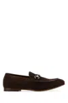Gucci Men's Jordy Ssima Suede Loafers In Brown