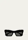 Gucci Logo Acetate Cat-eye Sunglasses In Black