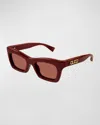 Gucci Logo Acetate Cat-eye Sunglasses In Garnet