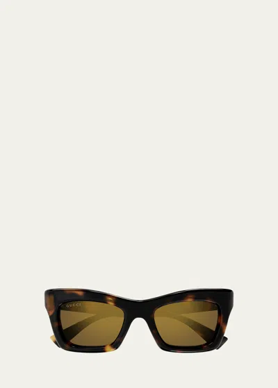 GUCCI LOGO ACETATE CAT-EYE SUNGLASSES