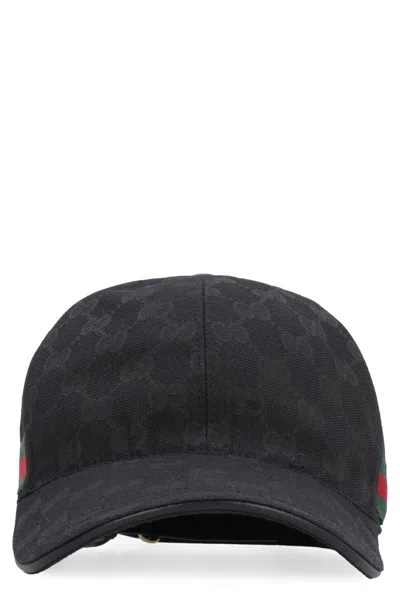 Gucci Logo All Over Baseball Cap In Black