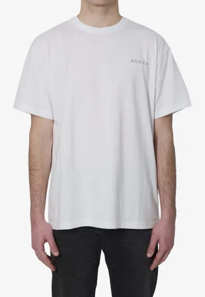 Gucci Logo And Symbols Print T-shirt In White