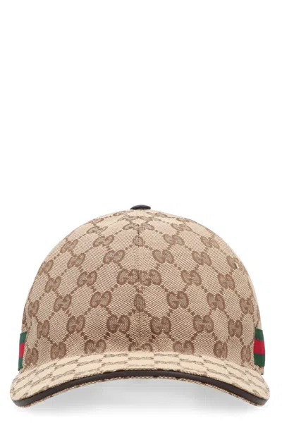 Gucci Classic Gg Fabric Baseball Cap In Sand