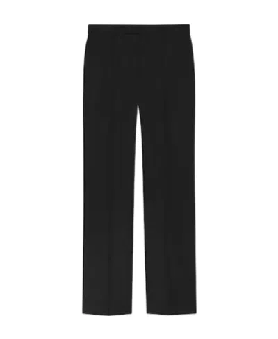 Gucci Logo-appliqué Pleat-detail Tailored Trousers In Black
