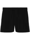 Gucci Logo-appliqué Wool Shorts In Black