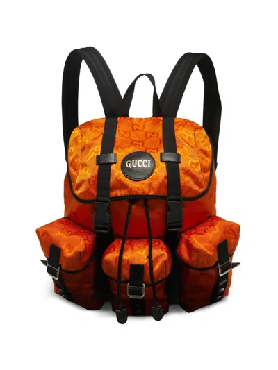 Pre-owned Gucci Logo Backpack In Orange