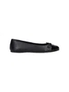 Gucci Women Leather Ballerinas With Patent Leather Detail In Black