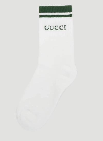 Gucci Logo Band Socks In Green