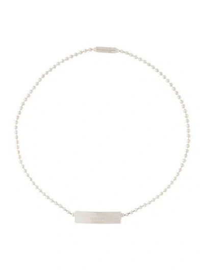 Pre-owned Gucci Logo Bar Choker Necklace, 13.5" In Multi