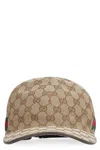 Gucci Web Detail Baseball Cap In Beige